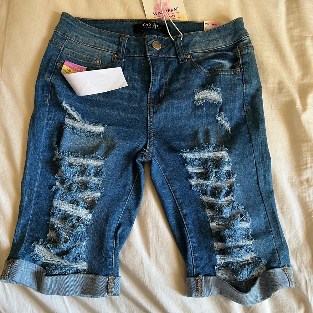 Wax jeans Bermuda